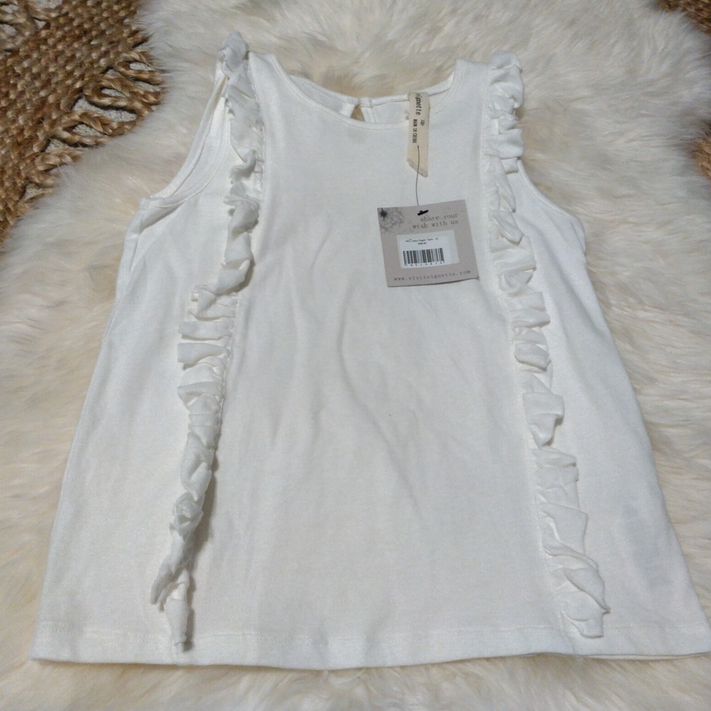 Vignette pippin ruffled sleeveless top NWT Size 12
